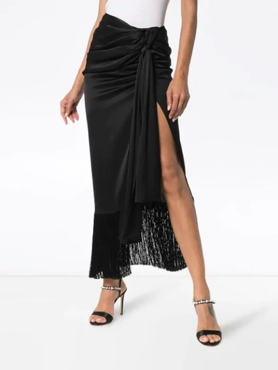 Shop Magda Butrym Asti Wrap Silk Skirt - Black