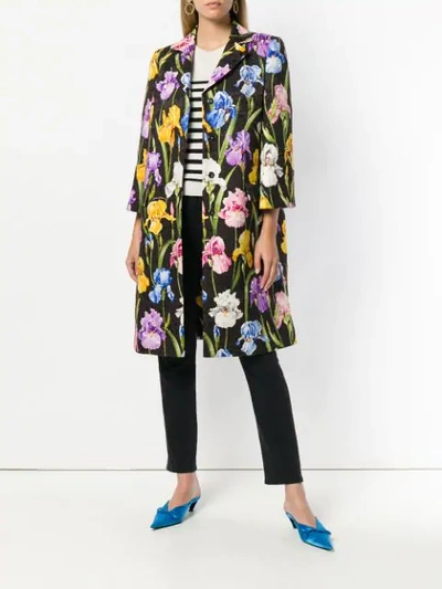 Shop Dolce & Gabbana Iris Motif Jacquard Jacket In Black