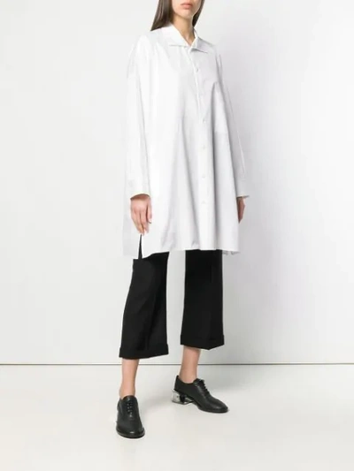 Shop Yohji Yamamoto Oversized Tunic Shirt - White