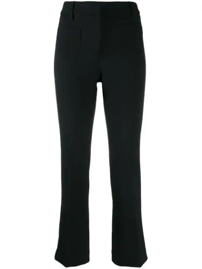 Shop L'autre Chose Tailored Cropped Trousers In Black