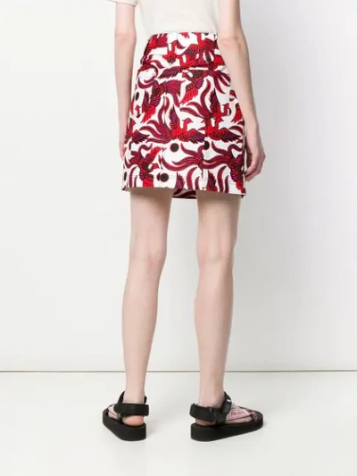 Shop Kenzo High Waist Skirt In White ,red