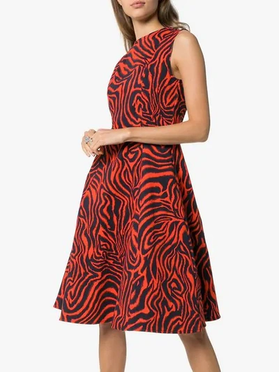 Shop Calvin Klein 205w39nyc Sleeveless Printed Midi-dress In Red