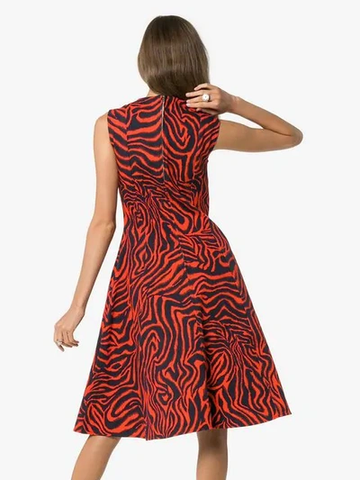 Shop Calvin Klein 205w39nyc Sleeveless Printed Midi-dress In Red
