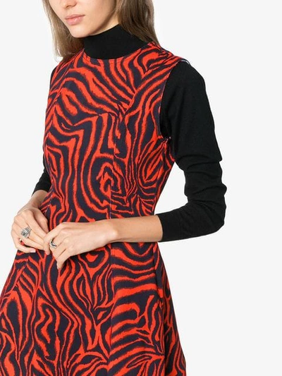 Shop Calvin Klein 205w39nyc Sleeveless Printed Midi-dress In Red
