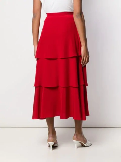 STELLA MCCARTNEY 多层超长半身裙 - 红色