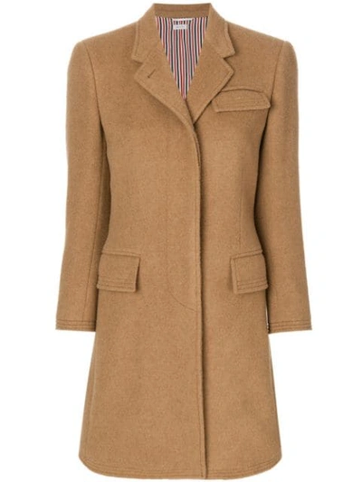Shop Thom Browne Classic Chesterfield Overcoat In Camel Hair In Neutrals