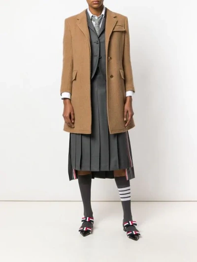 Shop Thom Browne Classic Chesterfield Overcoat In Camel Hair In Neutrals