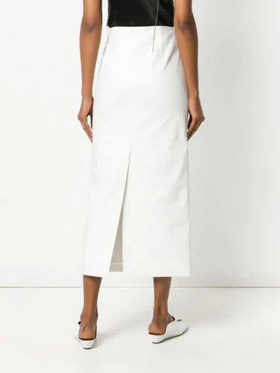 Shop The Row Long Fitted Pencil Skirt In White