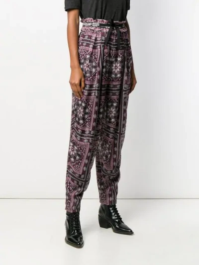 Shop Isabel Marant Loose-fit Printed Trousers In Pink