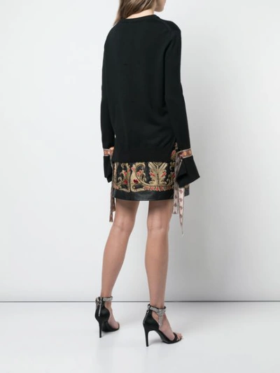 Shop Oscar De La Renta Tied Cuffs Jumper In Black