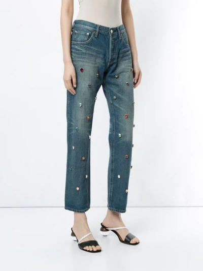 Shop Tu Es Mon Tresor Jeans Mit Nieten In Blue