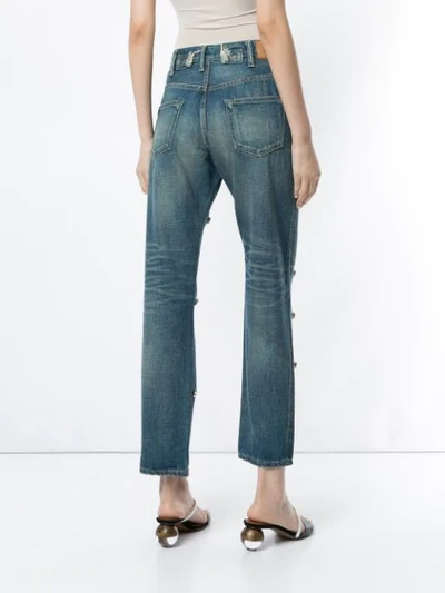 Shop Tu Es Mon Tresor Jeans Mit Nieten In Blue