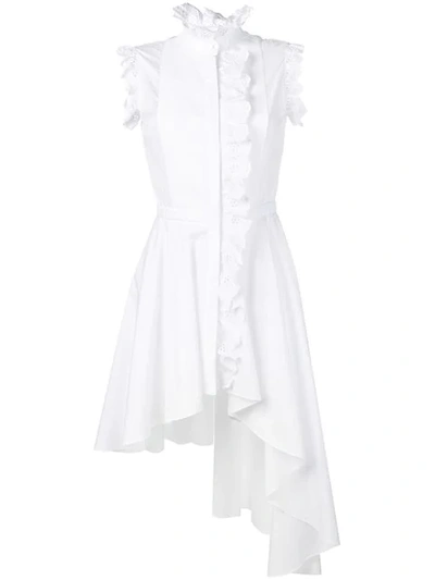 Shop Alexander Mcqueen Broderie Anglaise Trim Dress In White