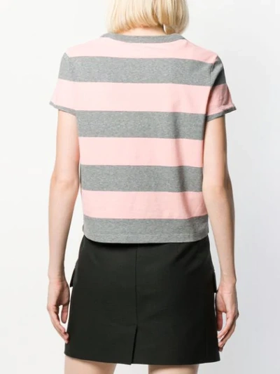 ALEXANDER WANG STRIPED SHORT-SLEEVE T-SHIRT - 灰色