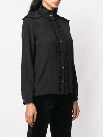 Shop Vanessa Seward Frilled Band Collar Shirt - Black