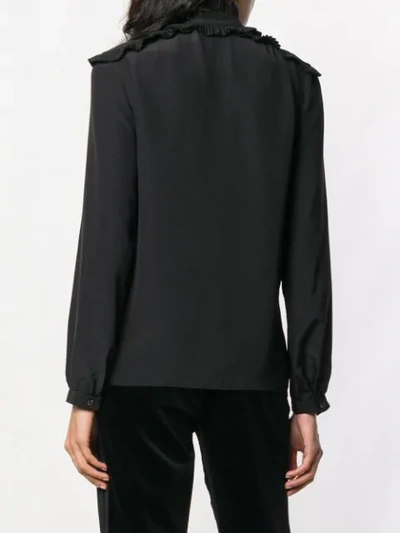 Shop Vanessa Seward Frilled Band Collar Shirt - Black