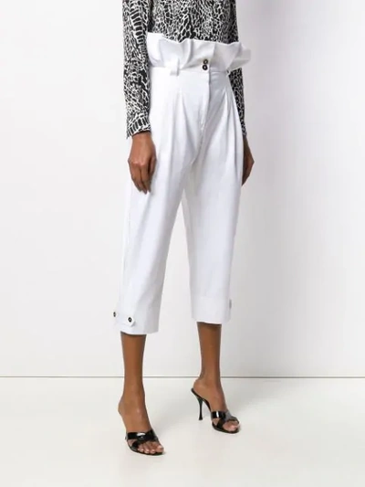 Shop Dolce & Gabbana Paper-bag Tailored Trousers In White