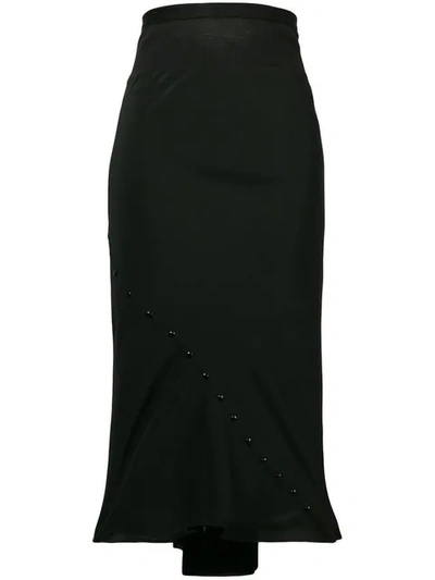 Shop Rick Owens High Rise Pencil Skirt In Black