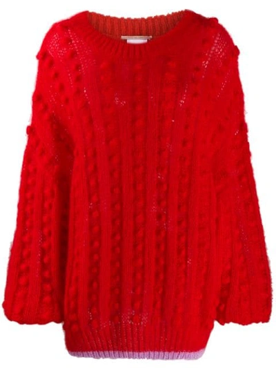 Shop Marco De Vincenzo Ball Knit Jumper In Red