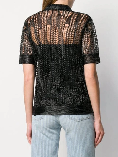 Shop Jil Sander Knitted Polo Top - Black