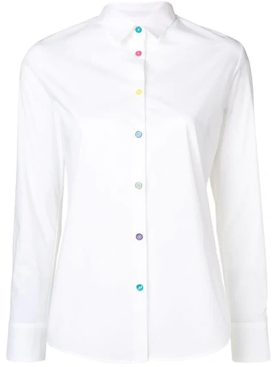 Shop Ps By Paul Smith Multicoloured Button Shirt In White