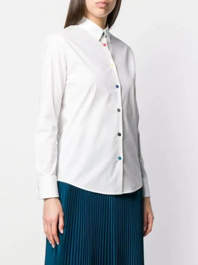 Shop Ps By Paul Smith Multicoloured Button Shirt In White
