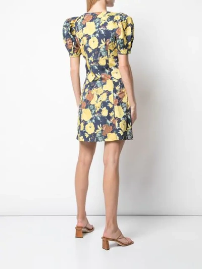 Shop Sea Floral Print Dress In Yellow