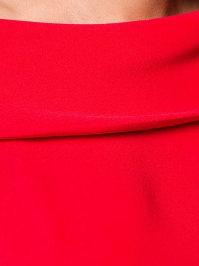 Shop P.a.r.o.s.h Boat Neck Midi Dress In Red