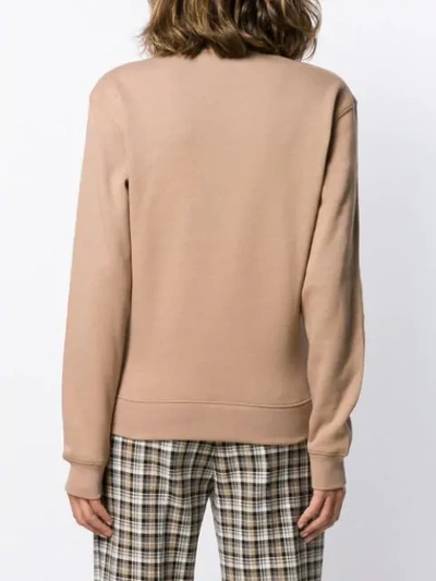 Shop Msgm Box Logo Sweatshirt In Brown