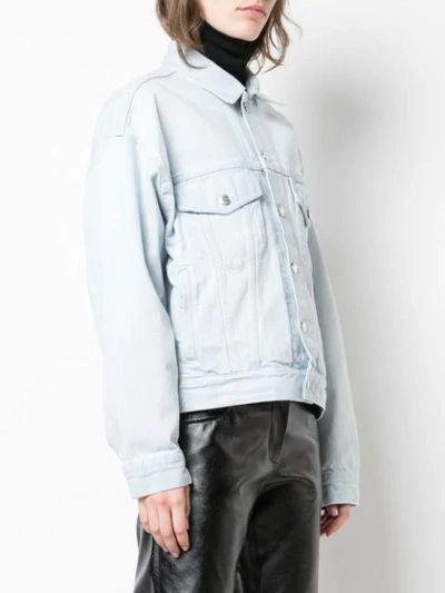 Shop Alexander Wang Slouchy Denim Jacket In Blue