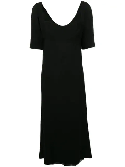 Pre-owned Dior 2000's Sweetheart Neck Dress In Black