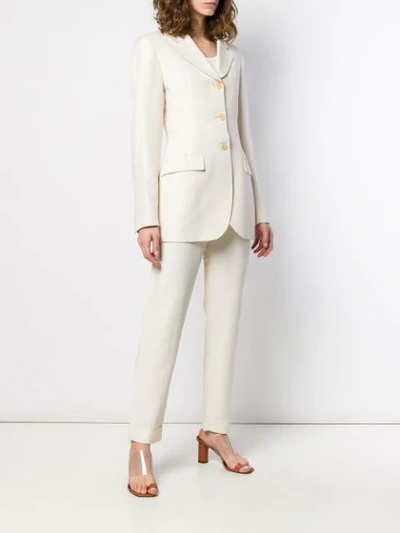 Pre-owned Dolce & Gabbana 1990's Slim Two-piece Suit In White
