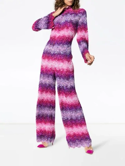 Shop Ashish X Browns Sequin Embellished Stripe Jumpsuit In Pink