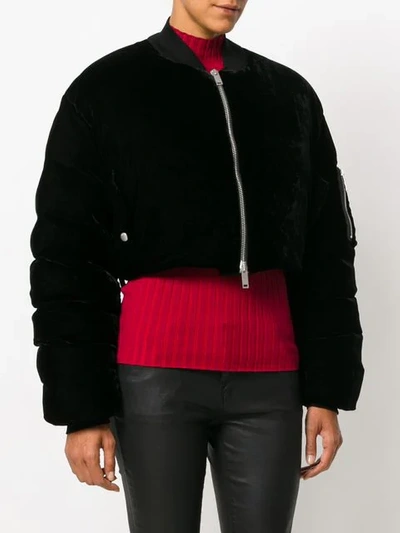 Shop Ben Taverniti Unravel Project Cropped Bomber Jacket In 1000 Black No Color