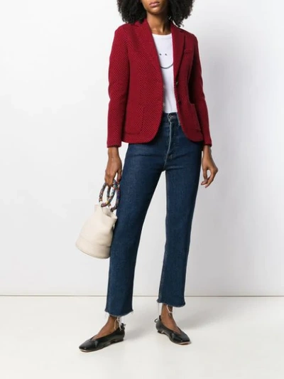 Shop Circolo 1901 Classic Fitted Blazer In Red