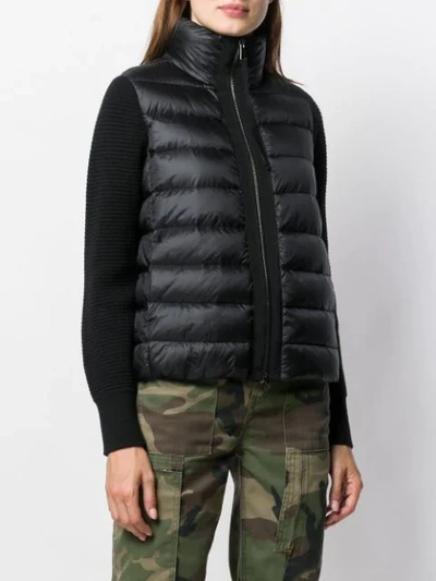 Shop Moncler Virgin Wool Sleeves Zipped Jacket In 999 Black