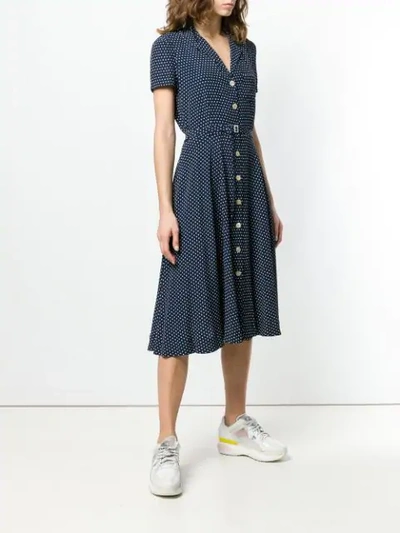 Shop Polo Ralph Lauren Polka Dot Print Dress In Blue