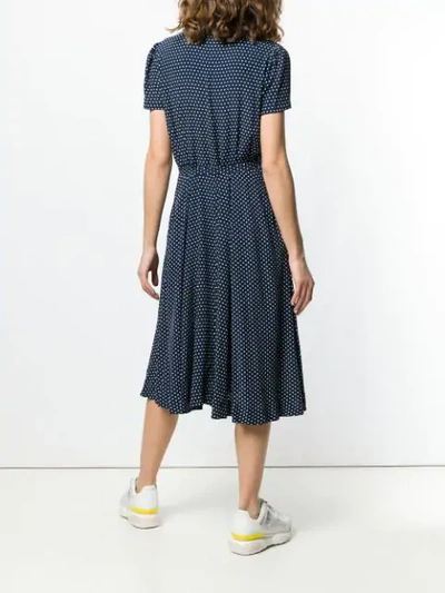 Shop Polo Ralph Lauren Polka Dot Print Dress In Blue