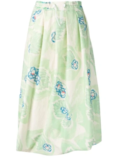 Shop Anntian Bubble Hem Skirt In Green