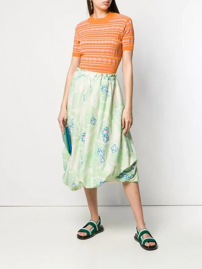 Shop Anntian Bubble Hem Skirt In Green