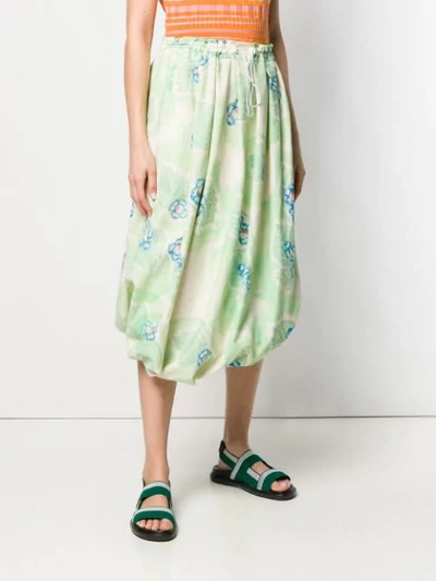 Shop Anntian Bubble Hem Skirt In Green