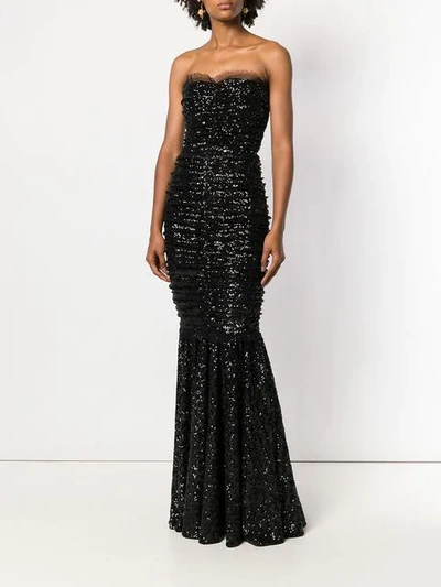 Shop Dolce & Gabbana Sequins Embellished Dress In N0000 Black