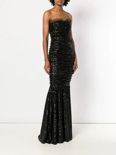 Shop Dolce & Gabbana Sequins Embellished Dress In N0000 Black