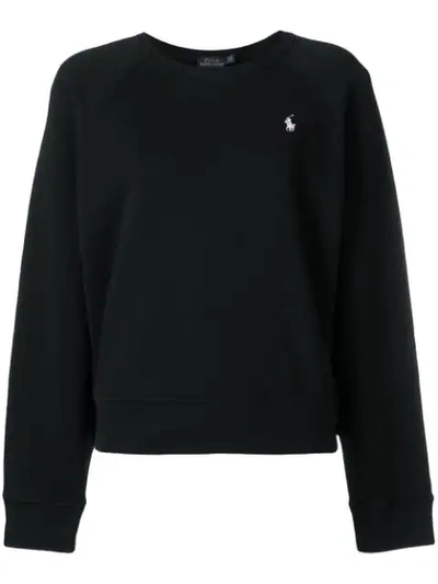 Shop Polo Ralph Lauren Pullover Mit Logo-stickerei In 3 Black
