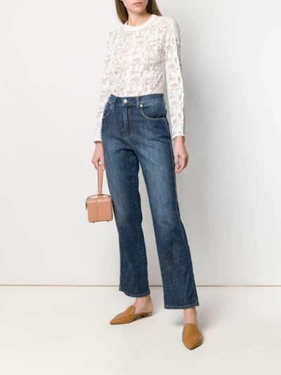 Shop Gentry Portofino Wide-leg Jeans In Blue