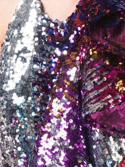 Shop Halpern Embellished Ruffle Dress In Multicolour