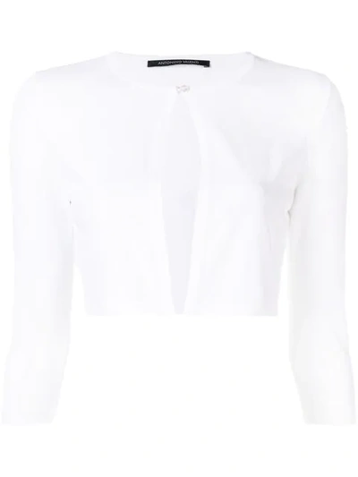 Shop Antonino Valenti Cropped Cardigan In White