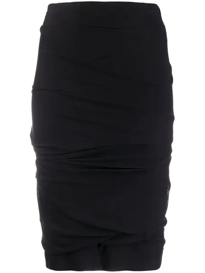 Shop Tom Ford Gathered Pencil Skirt In Black
