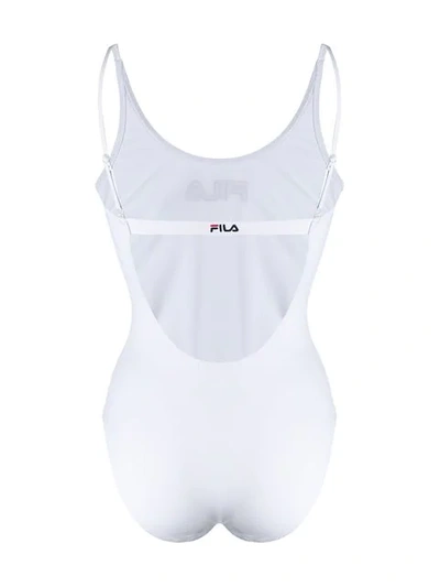 Shop Fila Logo Swimsuit - White