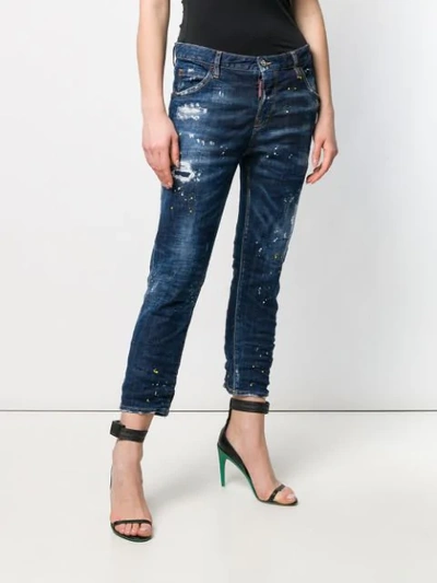 DSQUARED2 COOL GIRL CROPPED JEANS - 蓝色